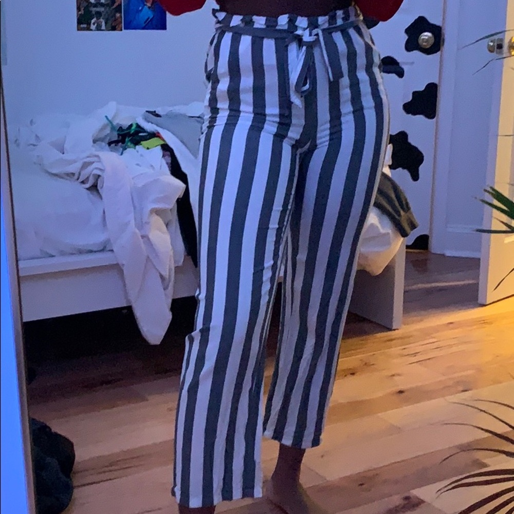 stripped flare pants